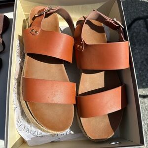 Patrizia Brown Leather Sandals
